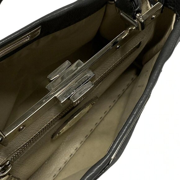 Auth FENDI Peekaboo Iconic Medium/Selleria 8BN290-Q0J Dark Gray Roman Leather - Picture 14 of 16